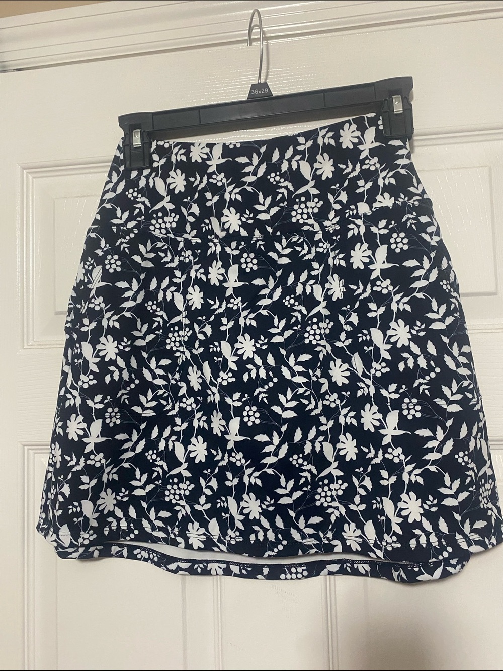 High-Rise Navy Blue Floral Skort